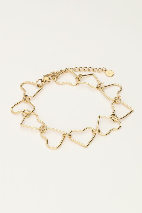 Schakelarmband met hartjes 