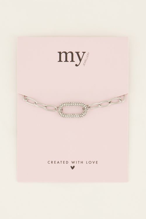 Schakelarmband met strass bedel | My Jewellery