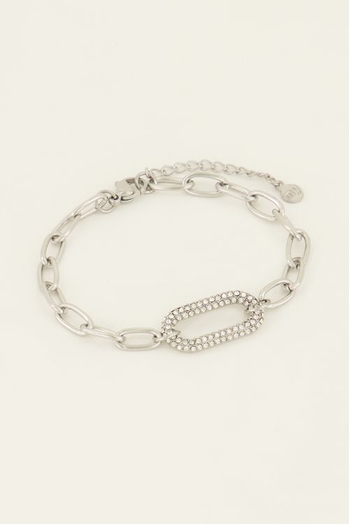 Schakelarmband met strass bedel | My Jewellery