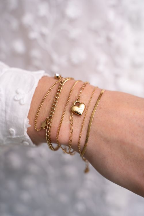Chain bracelet with rhinestone & star | My Jewellery