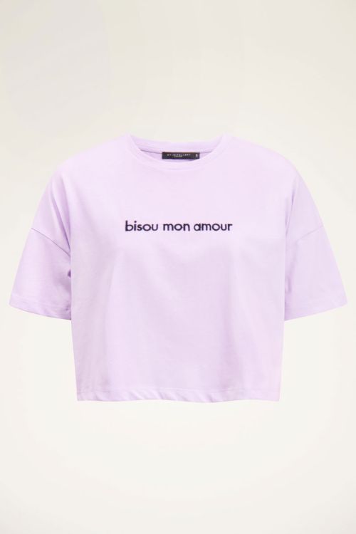 T-shirt lilas court bisou | My Jewellery