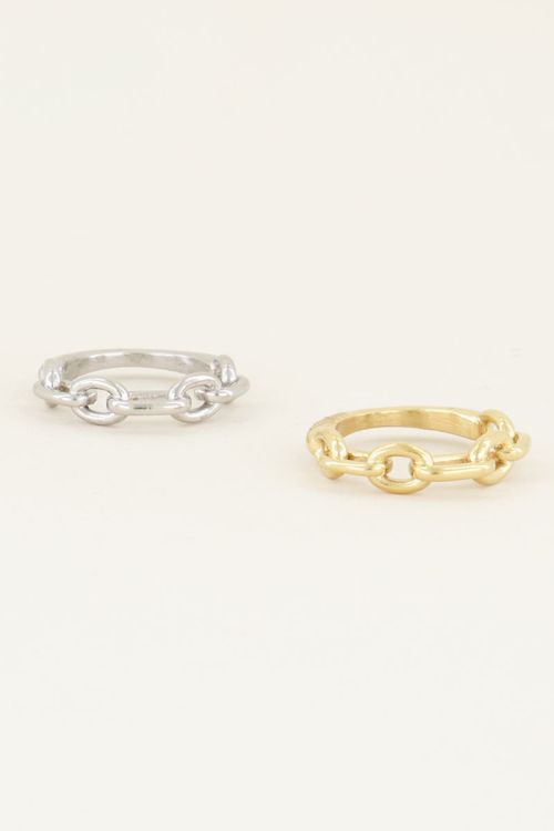 Ring ovale schakels | Ring met schakels My jewellery