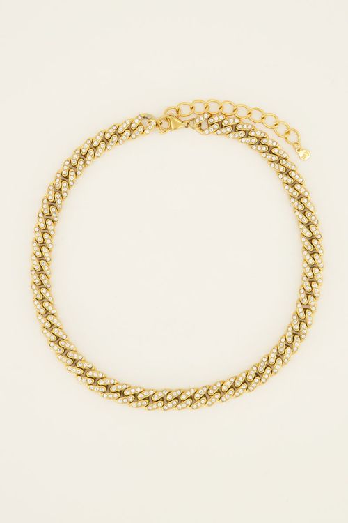 Ketting met grove schakels & strass | My Jewellery
