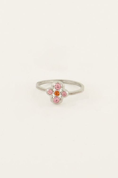 Cocktail cluster ring roze & oranje stenen | My Jewellery