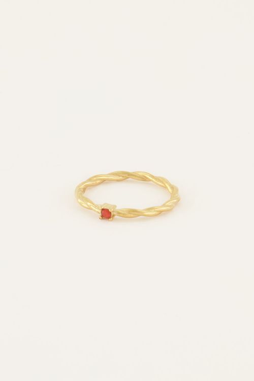 Cocktail ring gedraaid met oranje steen | My Jewellery