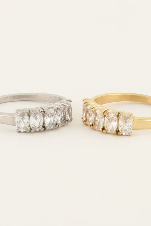 Cocktail statement ring met transparante stenen | My jewellery
