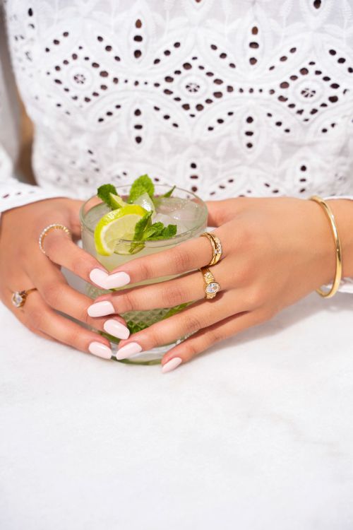 Cocktail ring met drie transparante stenen | My Jewellery