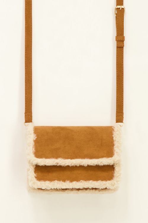 Cognac coloured crossbody bag teddy