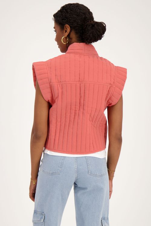 Coral pink vest with bow tie | My Jewellery