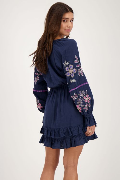 Dark blue dress with embroidery | My Jewellery