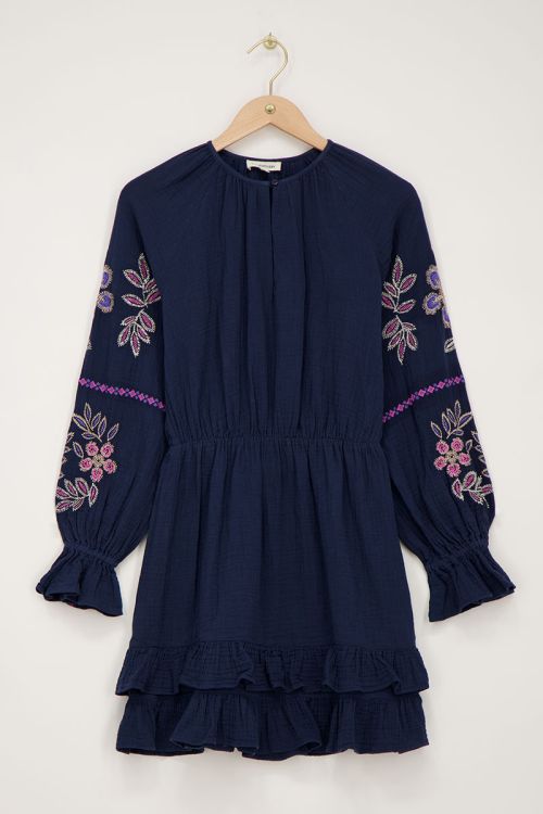 Dark blue dress with embroidery | My Jewellery