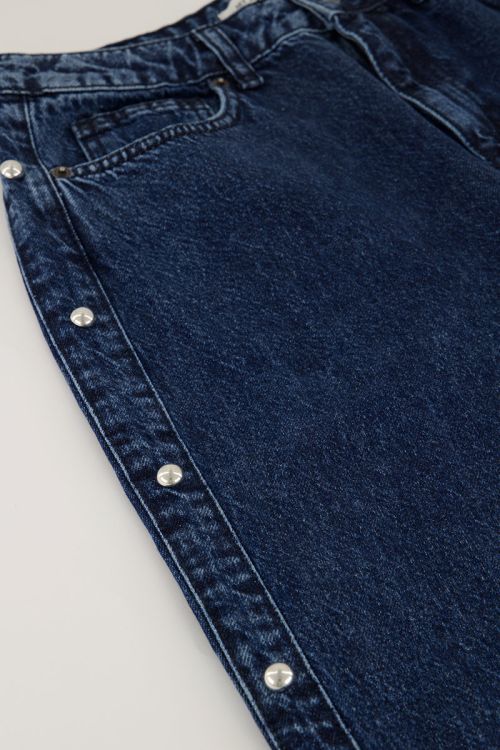 Dark blue jeans with studs on the side | My Jewellery