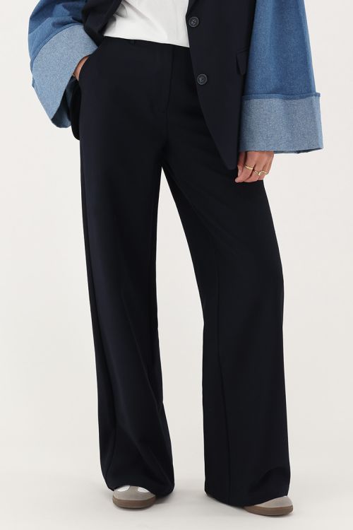 Dark blue wide leg pants with side pockets | My Jewellery