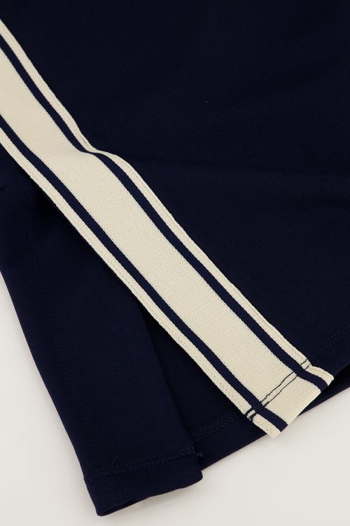 Dark blue wide leg pants with tape | My Jewellery