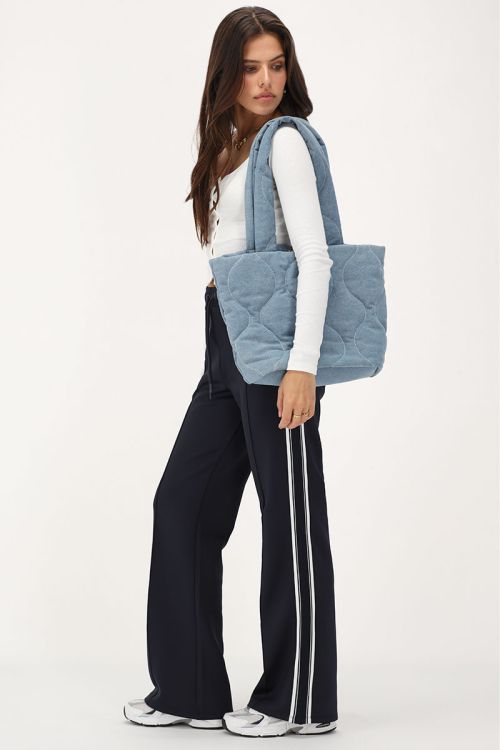 Dark blue trousers with side stripe | My Jewellery