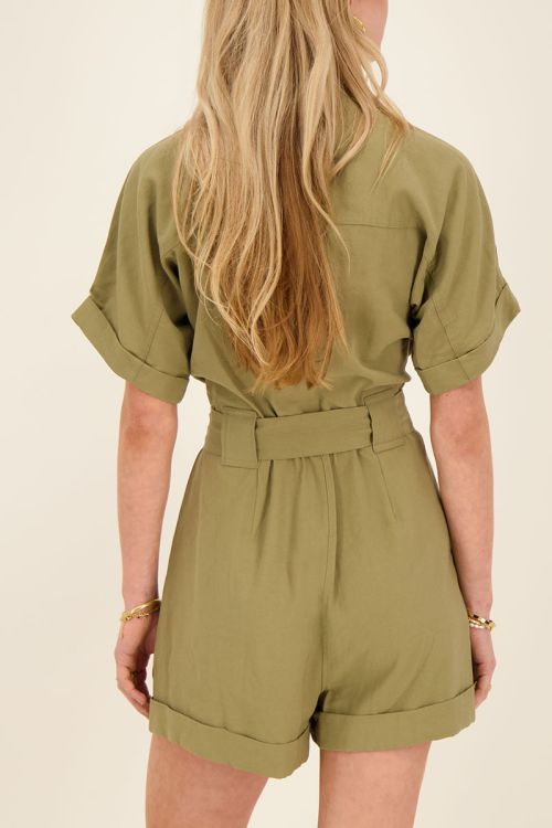 Dark green playsuit with chest pockets | Playsuits | My Jewellery