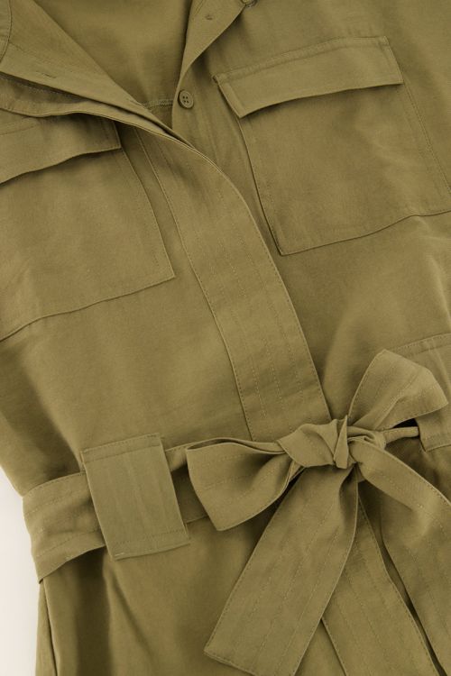 Dark green playsuit with chest pockets | My Jewellery