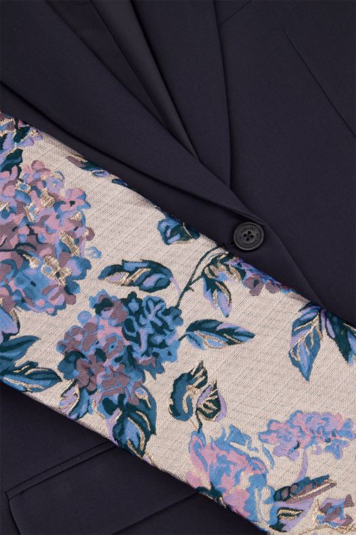 Dark grey blazer with jacquard sleeves | My Jewellery