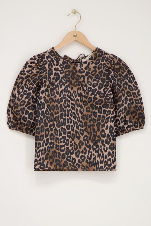 Dark leopard print top with bows at the back | My Jewellery