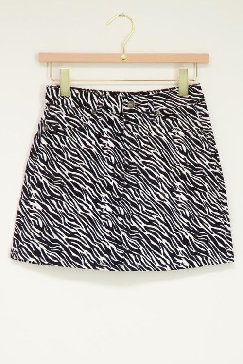 Denim rokje met zebraprint