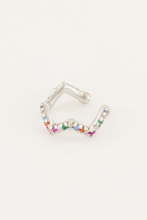 Earcuff zigzag regenboog