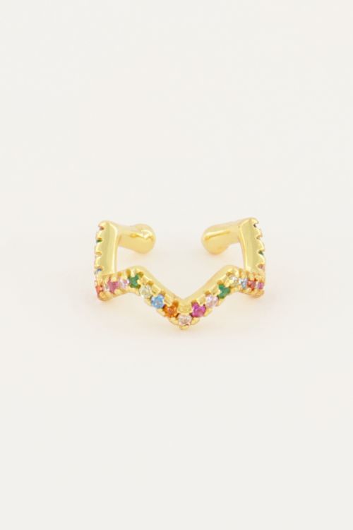 Earcuff zigzag regenboog