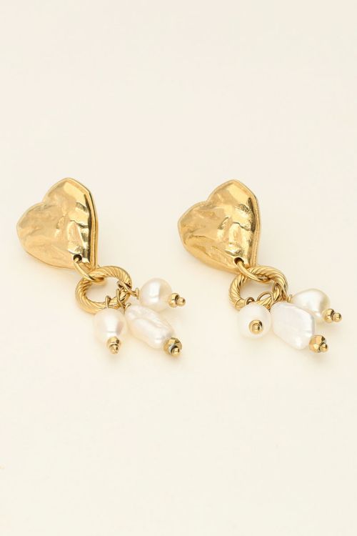 Earrings with heart and pearls | My Jewellery