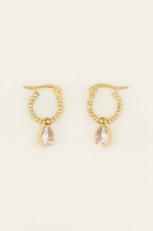 Oorringen met druppel van strass | My Jewellery