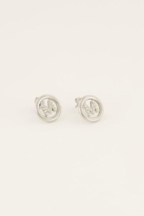 Oorhangers met initial van strass | My Jewellery