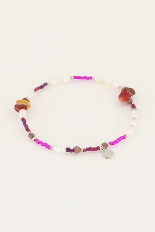 Bracelet élastique à perles multicolores