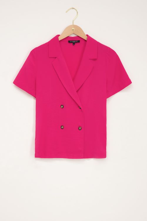 Fuchsia blouse with double button | My Jewellery