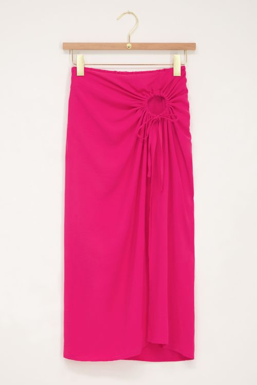 Fuchsia midi rok met open strik detail | My Jewellery