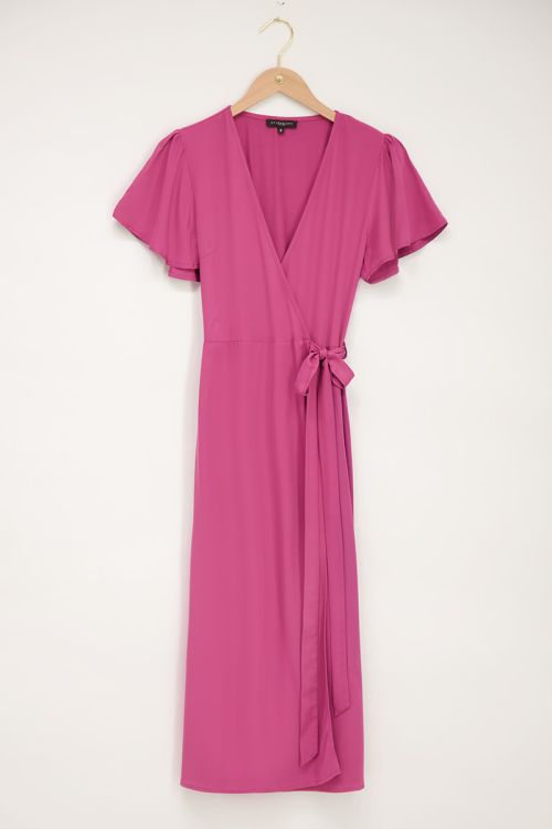 fuchsia wrap dress