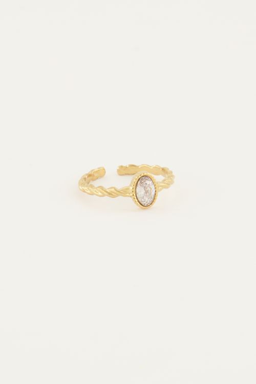 Gedraaide ring met steentje