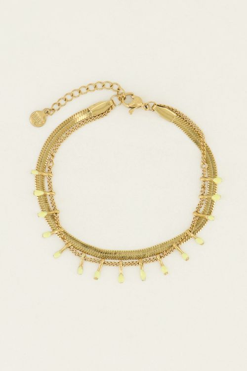 Armband dubbel geel