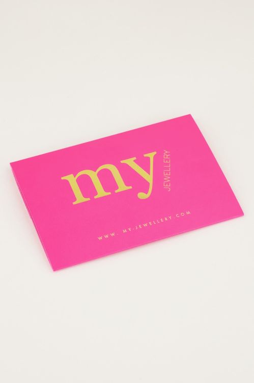 Neon roze giftcard holder, cadeaukaart My Jewellery