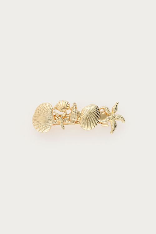 Gold coloured hairpin with shells and starfish | My Jewellery