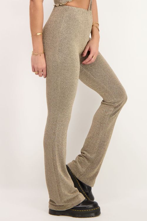 Goldfarbene Schlaghose mit Glitzer | My Jewellery