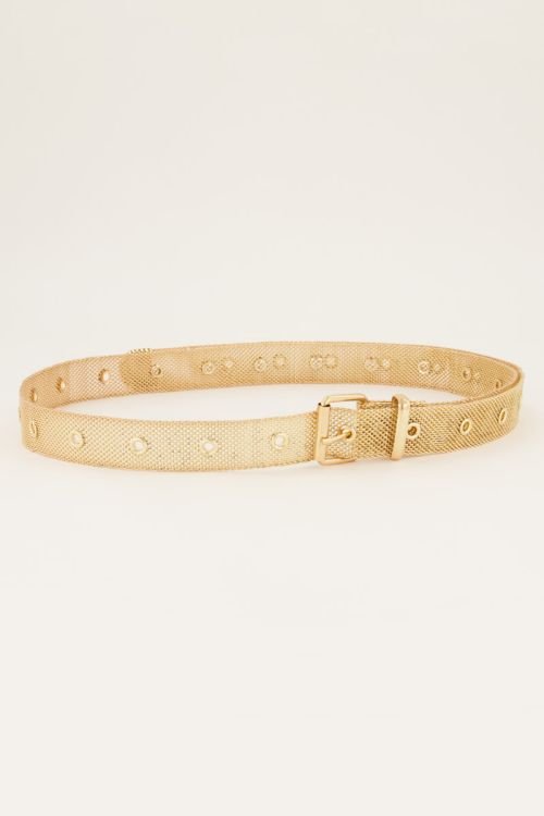 Goudkleurige riem mesh met gaatjes