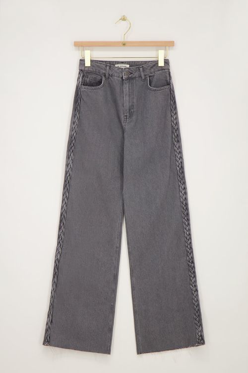Gray jeans with braid detail | My Jewellery