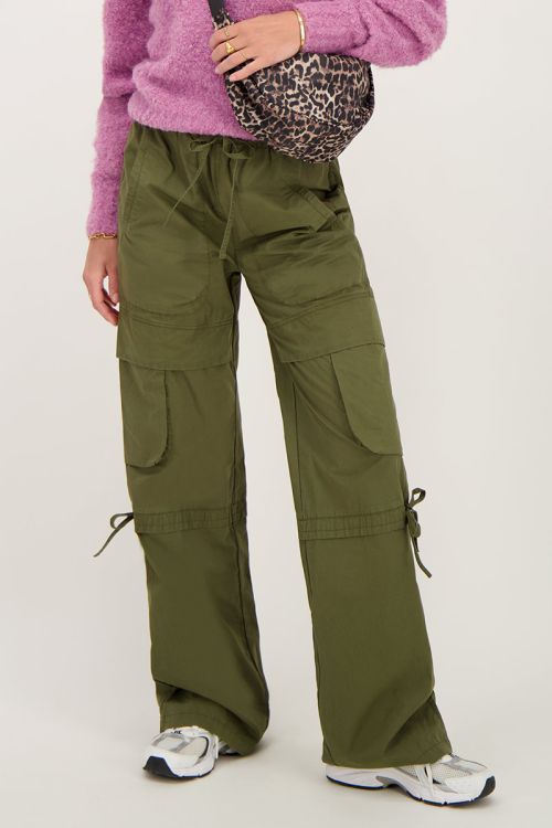 Green elasticated cargo pants | My Jewellery