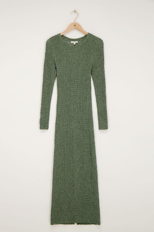 Green maxi dress with structure & slit | My Jewellery