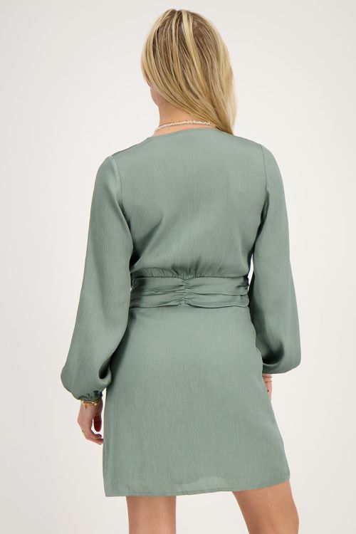 Green wrap dress with draping | My Jewellery