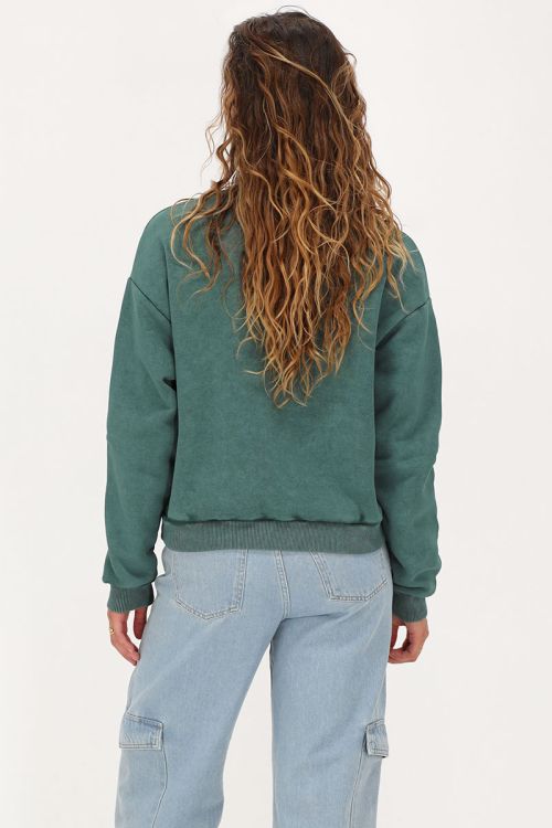 Green sweater "L'amour au pouvoir" | My Jewellery
