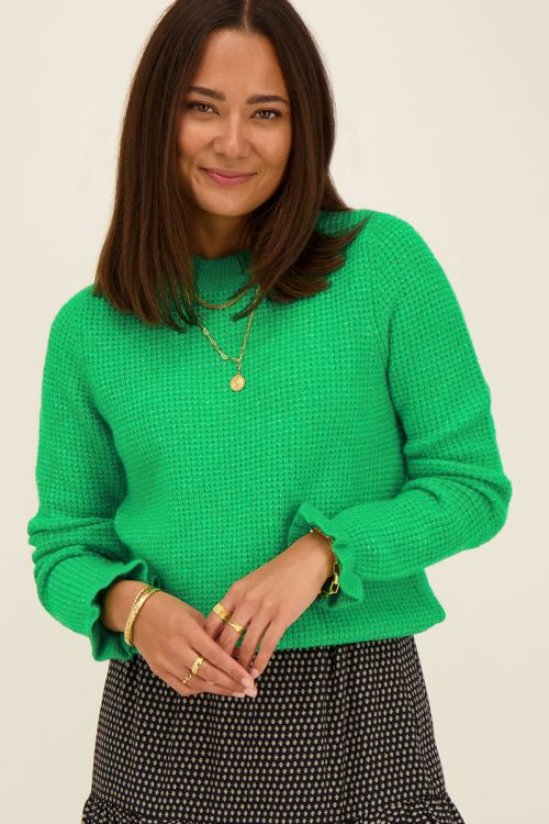 Groene trui met ruffle uiteinden | My Jewellery