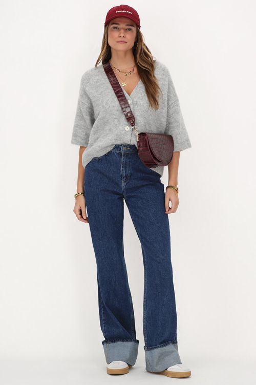 Grey knit cardigan with short sleeves | My Jewellery