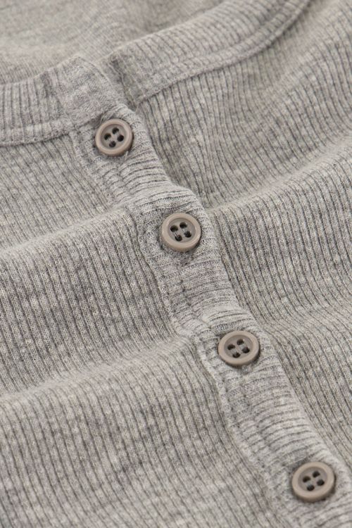 Gray longsleeve top with small buttons