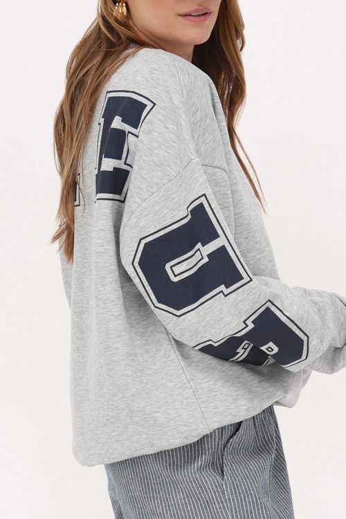 Gray oversized sweater "Bonheur" | My Jewellery