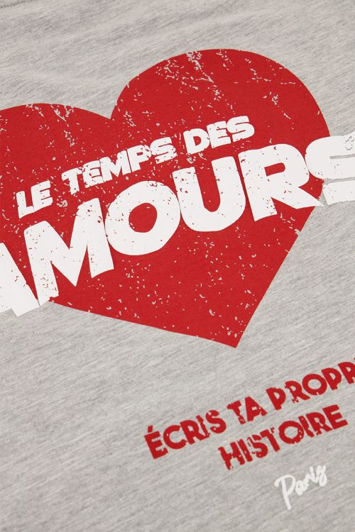 Grey T-shirt "Le temps des amours"