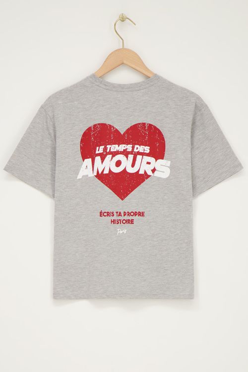 Grey T-shirt "Le temps des amours"